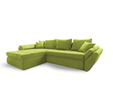 Colțar extensibil dumonde cu ladă de depozitare si sezut confortabil din spuma HR, Loana Green Lux 270x185 cm