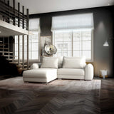 Colțar extensibil dumonde cu ladă de depozitare si sezut confortabil din spuma HR, Denver Enjoy Bej 275x185 cm Fabrica
