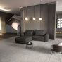 Colțar extensibil dumonde cu ladă de depozitare si sezut confortabil din spuma HR, Denver Enjoy Negru 275x185 cm Fabrica