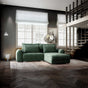 Colțar extensibil dumonde cu ladă de depozitare si sezut confortabil din spuma HR, Denver Euphoria Verde 275x185 cm II Fabrica