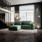 Colțar extensibil dumonde cu ladă de depozitare si sezut confortabil din spuma HR, Denver Euphoria Verde 275x185 cm Fabrica