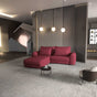 Colțar extensibil dumonde cu ladă de depozitare si sezut confortabil din spuma HR, Denver Enjoy Rosu 275x185 cm Fabrica