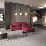 Colțar extensibil dumonde cu ladă de depozitare si sezut confortabil din spuma HR, Denver Enjoy Rosu 275x185 cm II Fabrica