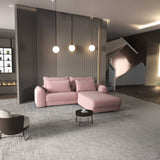 Colțar extensibil dumonde cu ladă de depozitare si sezut confortabil din spuma HR, Denver Royal Roz 275x185 cm II Fabrica