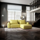 Colțar extensibil dumonde cu ladă de depozitare si sezut confortabil din spuma HR, Denver Enjoy Verde 275x185 cm II Fabrica