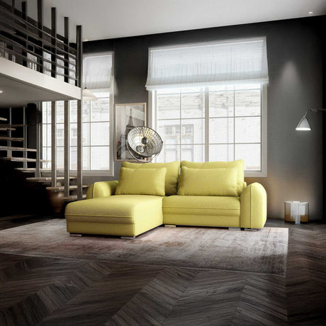 Colțar extensibil dumonde cu ladă de depozitare si sezut confortabil din spuma HR, Denver Enjoy Verde 275x185 cm Fabrica