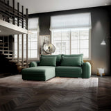 Colțar extensibil dumonde cu ladă de depozitare si sezut confortabil din spuma HR, Denver Ambience Verde 275x185 cm Fabrica