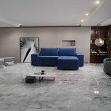 Colțar extensibil dumonde cu ladă de depozitare si sezut confortabil din spuma HR, Dream Zoom Albastru 290x185 cm II Fabrica