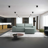 Colțar extensibil dumonde cu ladă de depozitare si sezut confortabil din spuma HR, Dream Enjoy Verde Mint 290x185 cm II Fabrica