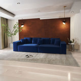 Canapea extensibilă dumonde cu ladă de depozitare si sezut confortabil din spuma HR, Dream Royal Albastru 310x100 cm Fabrica