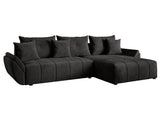 Colțar extensibil dumonde cu ladă de depozitare si sezut confortabil din spuma HR, Berlin Black II 280x185 cm