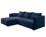 Colțar extensibil dumonde cu ladă de depozitare si sezut confortabil din spuma HR, Malta Blue 235x185 cm