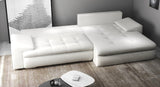 Colțar extensibil dumonde cu ladă de depozitare si sezut confortabil din spuma HR, Leonardo Euphoria Alb 255x193 cm II