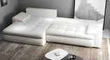 Colțar extensibil dumonde cu ladă de depozitare si sezut confortabil din spuma HR, Leonardo Euphoria Alb 255x193 cm