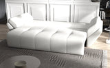 Canapea extensibilă dumonde cu ladă de depozitare si sezut confortabil din spuma HR, Euphoria White 250x100 cm Fabrica
