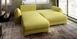 Colțar extensibil dumonde cu ladă de depozitare si sezut confortabil din spuma HR, Denver Enjoy Verde 275x185 cm Fabrica