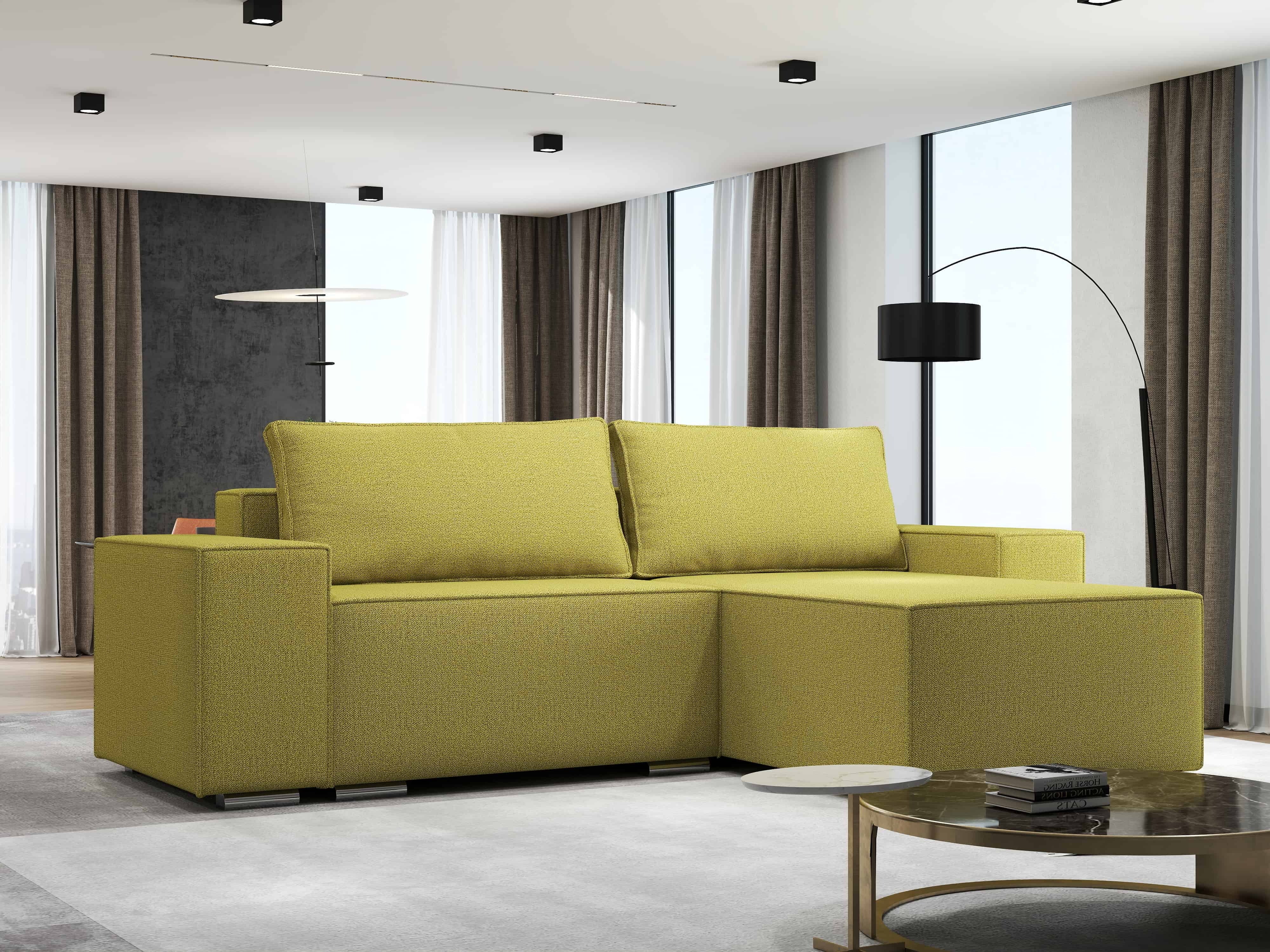 Colțar extensibil dumonde cu ladă de depozitare si sezut confortabil din spuma HR, Dream Enjoy Verde 290x185 cm II Fabrica