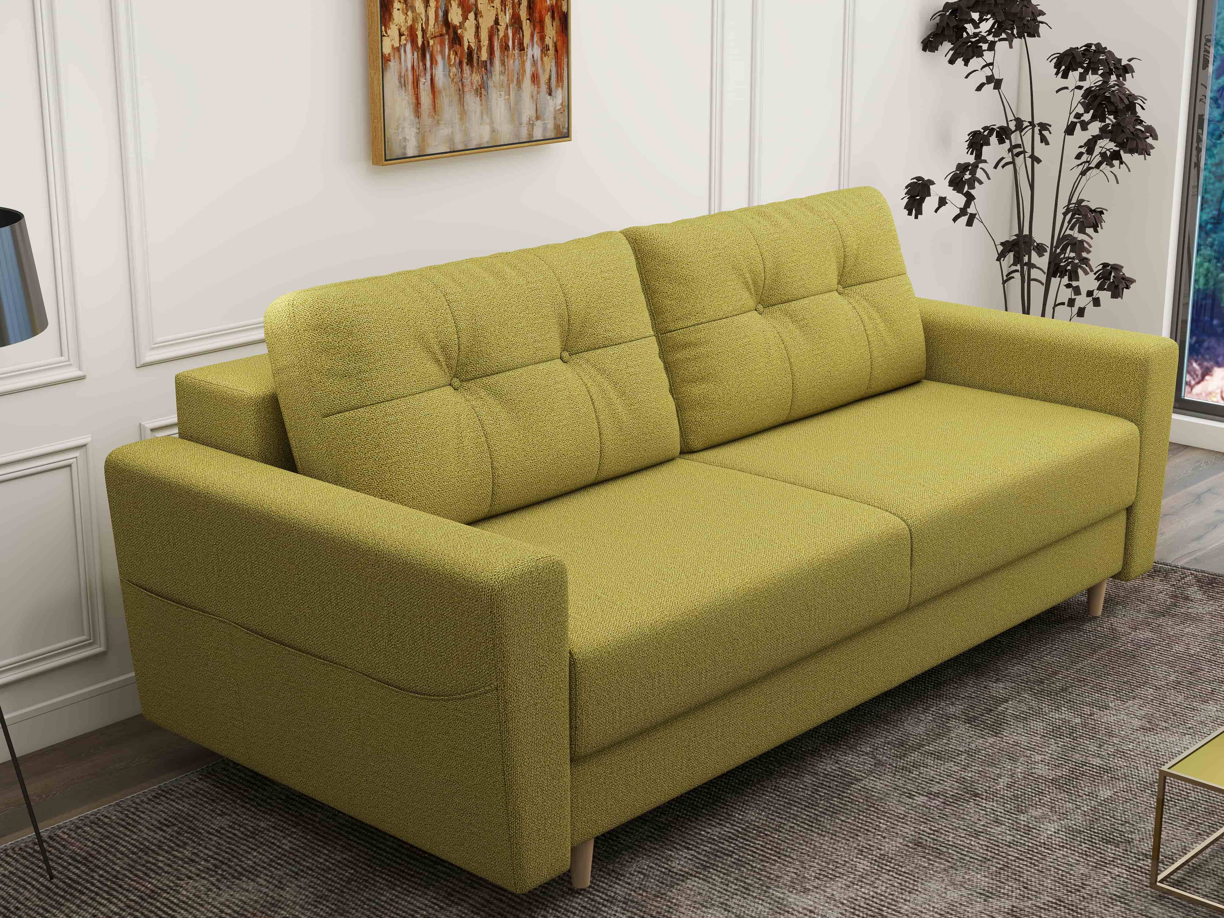Canapea extensibilă dumonde cu ladă de depozitare si sezut confortabil din spuma HR, Summer Enjoy Verde 225x100 cm