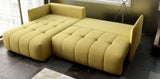Colțar extensibil dumonde cu ladă de depozitare si sezut confortabil din spuma HR, Malta Galben 235x185 cm Fabrica