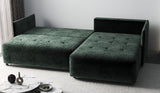 Colțar extensibil dumonde cu ladă de depozitare si sezut confortabil din spuma HR, Malta Euphoria Green 235x185 cm