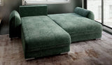 Colțar extensibil dumonde cu ladă de depozitare si sezut confortabil din spuma HR, Denver Euphoria Verde 275x185 cm Fabrica