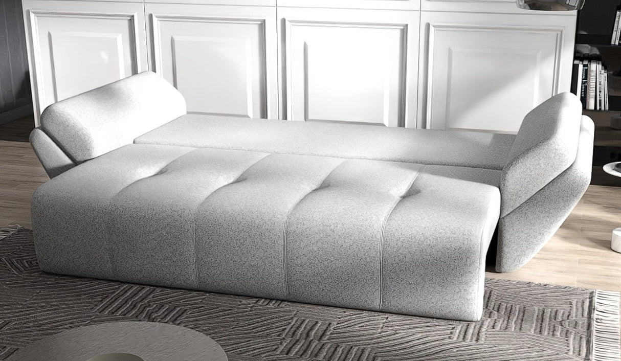 Canapea extensibilă dumonde cu ladă de depozitare si sezut confortabil din spuma HR, Euphoria Grey 250x100 cm Fabrica