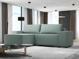 Colțar extensibil dumonde cu ladă de depozitare si sezut confortabil din spuma HR, Dream Enjoy Verde Mint 290x185 cm Fabrica