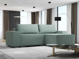 Colțar extensibil dumonde cu ladă de depozitare si sezut confortabil din spuma HR, Dream Enjoy Verde Mint 290x185 cm II Fabrica