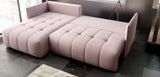Colțar extensibil dumonde cu ladă de depozitare si sezut confortabil din spuma HR, Malta Rosa 235x185 cm Fabrica
