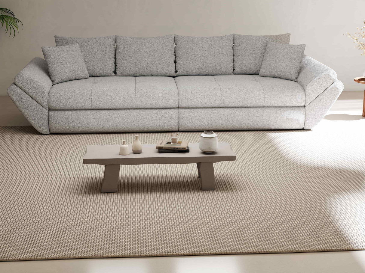 Canapea extensibilă dumonde cu ladă de depozitare si sezut confortabil din spuma HR, Loana Euphoria Gri 300x100 cm Fabrica