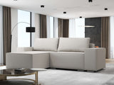 Colțar extensibil dumonde cu ladă de depozitare si sezut confortabil din spuma HR, Dream Enjoy Bej 290x185 cm Fabrica