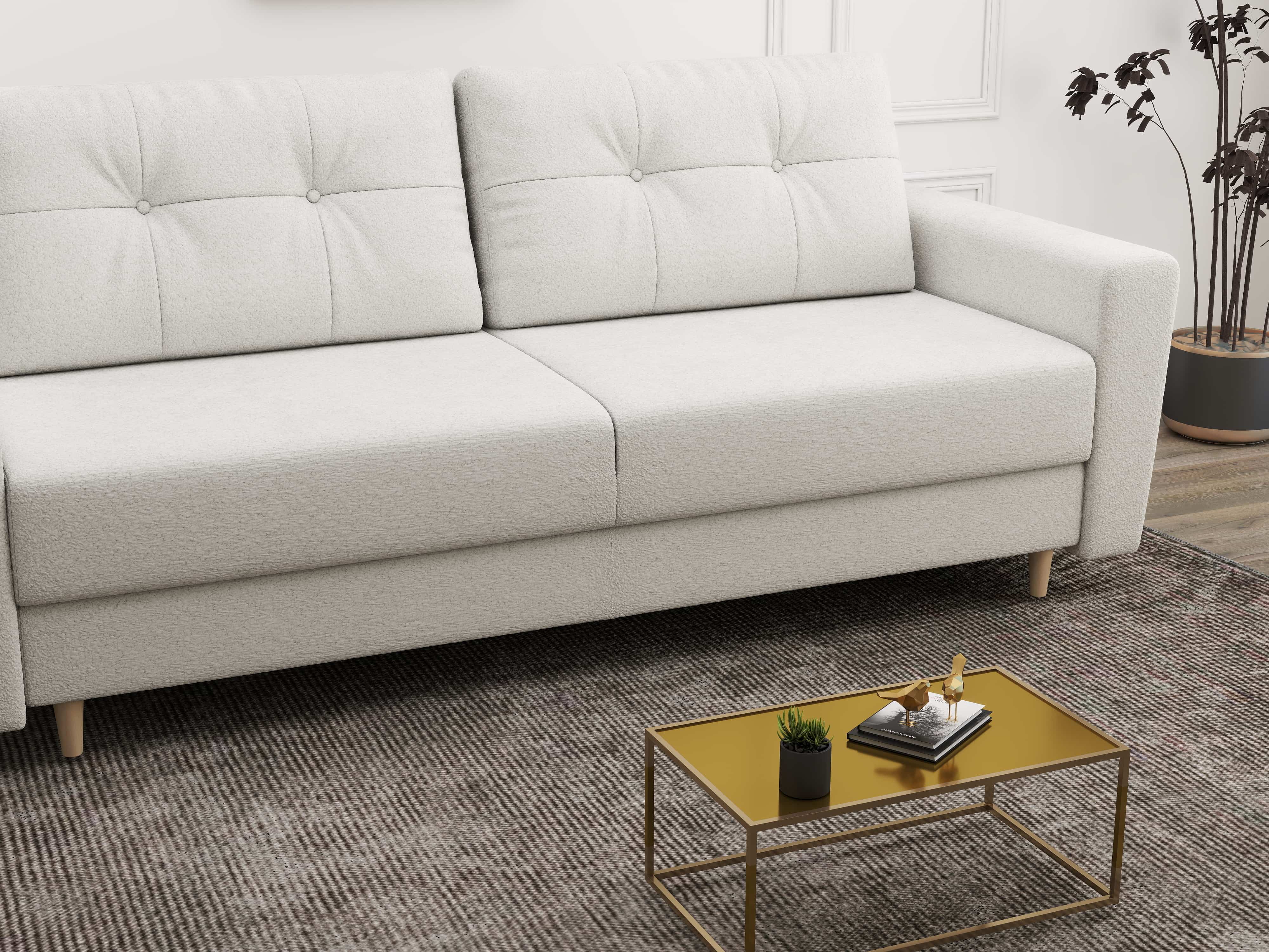 Canapea extensibilă dumonde cu ladă de depozitare si sezut confortabil din spuma HR, Summer Euphoria Alb 225x100 cm