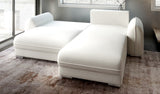 Colțar extensibil dumonde cu ladă de depozitare si sezut confortabil din spuma HR, Denver Euphoria Alb 275x185 cm II Fabrica