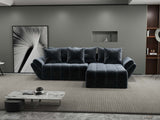 Colțar extensibil dumonde cu ladă de depozitare si sezut confortabil din spuma HR, Berlin Euphoria Gri Grafit 280x185 cm II Fabrica