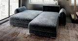 Colțar extensibil dumonde cu ladă de depozitare si sezut confortabil din spuma HR, Denver Euphoria Gri Grafit 275x185 cm II Fabrica