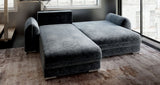 Colțar extensibil dumonde cu ladă de depozitare si sezut confortabil din spuma HR, Denver Euphoria Gri Grafit 275x185 cm Fabrica