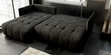 Colțar extensibil dumonde cu ladă de depozitare si sezut confortabil din spuma HR, Malta Black 235x185 cm