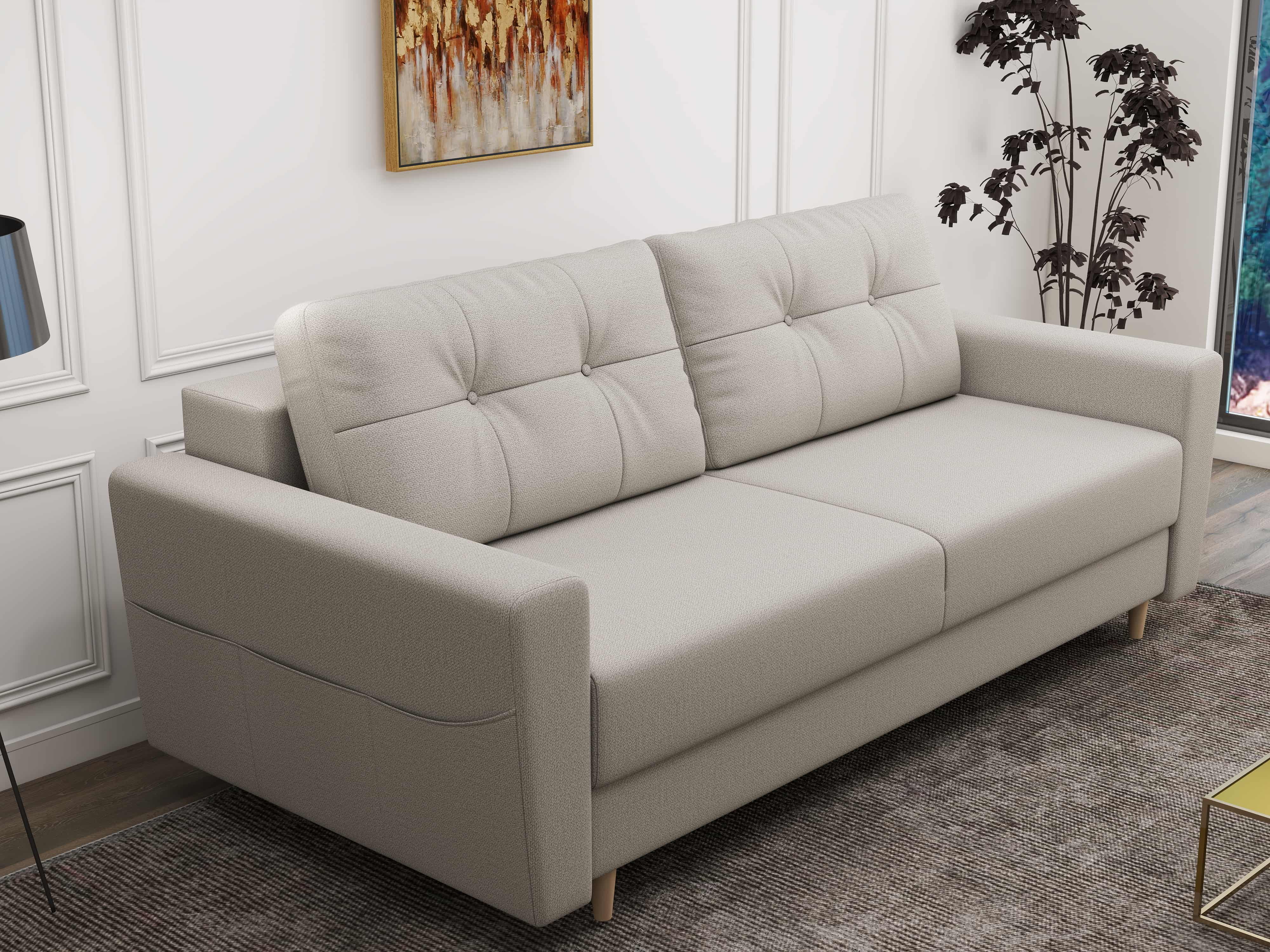Canapea extensibilă dumonde cu ladă de depozitare si sezut confortabil din spuma HR, Summer Enjoy Bej 225x100 cm