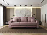 Canapea extensibilă dumonde cu ladă de depozitare si sezut confortabil din spuma HR, Kronos Enjoy Flamingo 210x100 cm fabrica