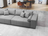 Canapea extensibilă dumonde cu ladă de depozitare si sezut confortabil din spuma HR, Marbela Enjoy Lux Grey XXL 295x100 cm fabrica