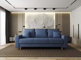 Canapea extensibilă dumonde cu ladă de depozitare si sezut confortabil din spuma HR, Kronos Enjoy Albastru 210x100 cm fabrica