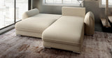 Colțar extensibil dumonde cu ladă de depozitare si sezut confortabil din spuma HR, Denver Enjoy Beige 275x185 cm II Fabrica