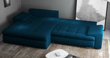Colțar extensibil dumonde cu ladă de depozitare si sezut confortabil din spuma HR, Leonardo Enjoy Verde Petrol 255x193 cm