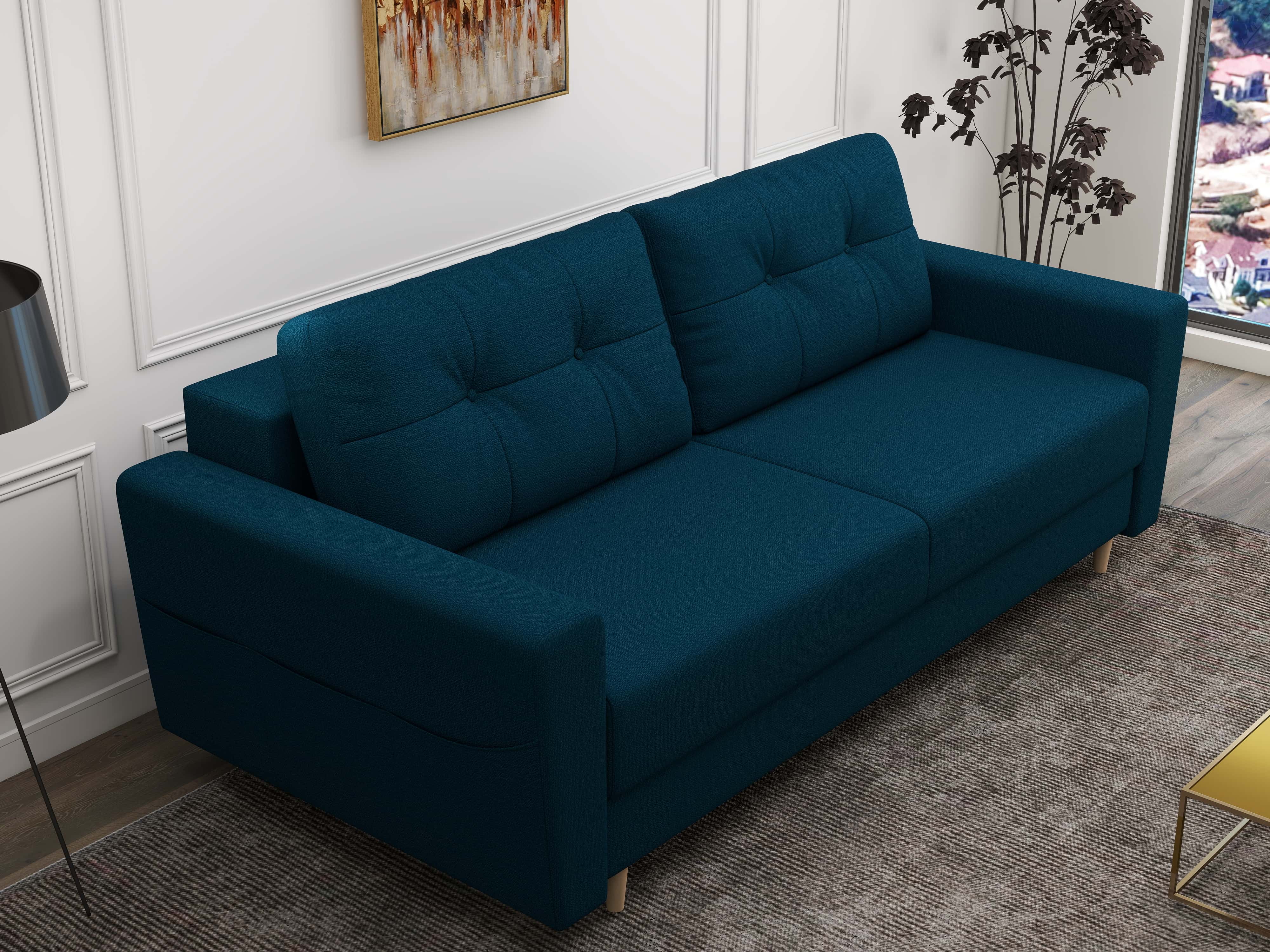 Canapea extensibilă dumonde cu ladă de depozitare si sezut confortabil din spuma HR, Summer Enjoy Verde Petrol 225x100 cm