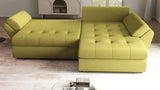 Colțar extensibil dumonde cu ladă de depozitare si sezut confortabil din spuma HR, Loana Green Lux II 270x185 cm Fabrica