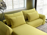 Colțar extensibil dumonde cu ladă de depozitare si sezut confortabil din spuma HR, Denver Enjoy Verde 275x185 cm Fabrica