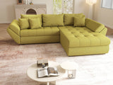Colțar extensibil dumonde cu ladă de depozitare si sezut confortabil din spuma HR, Loana Green Lux II 270x185 cm Fabrica