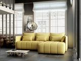 Colțar extensibil dumonde cu ladă de depozitare si sezut confortabil din spuma HR, Malta Galben II 235x185 cm Fabrica