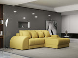 Colțar extensibil dumonde cu ladă de depozitare si sezut confortabil din spuma HR, Verona Enjoy Melon II 290x185 cm Fabrica