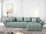 Colțar extensibil dumonde cu ladă de depozitare si sezut confortabil din spuma HR, Berlin XL Enjoy Lux Mint 350x185 cm II Fabrica